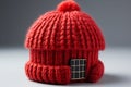 Office comfort concept embodied by insulation symbol house with red bonnet Royalty Free Stock Photo