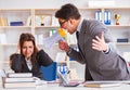 Office conflict between man and woman Royalty Free Stock Photo