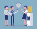 Office cooler chat, young female workers Royalty Free Stock Photo