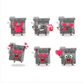 Office copier cartoon character with love cute emoticon