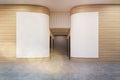 Office corridor with rounded walls Royalty Free Stock Photo