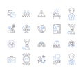 Office coworkers outline icons collection. Colleagues, Coworkers, Teammates, Staff, Associates, Bureaucrats, Compatriots