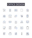 Office design line icons collection. Progression, Learning, Growth, Development, Curriculum, Achievement, Knowledge