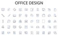 Office design line icons collection. Empowerment, Visionary, Adaptability, Creativity, Futuristic, Transformation