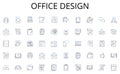 Office design line icons collection. Processor, Motherboard, Graphics, Storage, RAM, Power, Cooling vector and linear