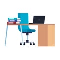 office desk and chair with laptop Royalty Free Stock Photo