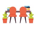 office desk chairs books