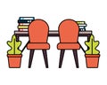 office desk chairs books Royalty Free Stock Photo