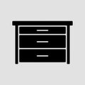 Office Desk Drawer Container Storage Solid Icon Royalty Free Stock Photo