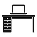 Office desk icon simple vector. Sit posture Royalty Free Stock Photo