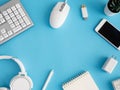 Office desk table with keyboard Royalty Free Stock Photo