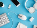 Office desk table with keyboard Royalty Free Stock Photo