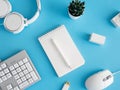 Office desk table with keyboard Royalty Free Stock Photo