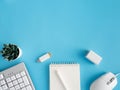 Office desk table with keyboard Royalty Free Stock Photo