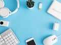 Office desk table with keyboard Royalty Free Stock Photo