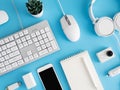 Office desk table with keyboard Royalty Free Stock Photo