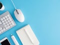 Office desk table with keyboard Royalty Free Stock Photo