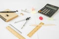 Office desk with various items Royalty Free Stock Photo