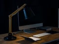 Office desk with wireless keyboard and graphic tablet Royalty Free Stock Photo