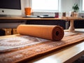 Office desk with yoga mat for worklife balance