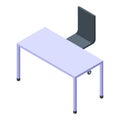 Office desktop with chair icon, isometric style Royalty Free Stock Photo