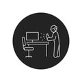 Office disinfection black glyph icon. Cleaning service. Pictogram for web, mobile app