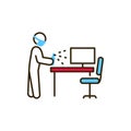 Office disinfection color line icon. Cleaning service. Pictogram for web, mobile app, promo. UI UX design element