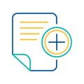 Office doc adding blue and yellow linear icon
