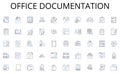 Office documentation line icons collection. Splurge, Shopaholic, Retail therapy, Impulse, Indulge, Excessive Royalty Free Stock Photo