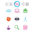 Office, documents and business icons. Royalty Free Stock Photo