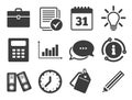 Office, documents and business icons. Vector Royalty Free Stock Photo