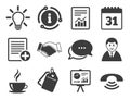 Office, documents and business icons. Vector Royalty Free Stock Photo