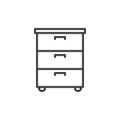 Office documents cabinet line icon, outline vector sign, linear style pictogram isolated on white