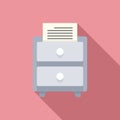 Office documents drawer icon, flat style