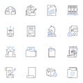 Office documents line icons collection. Word, Excel, PowerPoint, PDF, Document, Spreadsheet, Presentation vector and