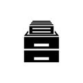Office drawer flat vector icon Royalty Free Stock Photo