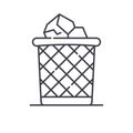 Office dustbin icon, linear isolated illustration, thin line vector, web design sign, outline concept symbol with Royalty Free Stock Photo