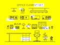 Office element set vector illustration