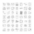 Office elements linear icons, signs, symbols vector line illustration set Royalty Free Stock Photo