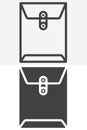 Office envelope line and solid vector icon set Royalty Free Stock Photo