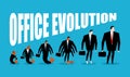 Office Evolution. Office plankton turns into boss. Shrimp in hum