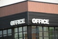 office exterior building black that says office word writing caption text on it. ph Royalty Free Stock Photo