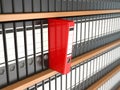 Office file binders on shelf. Archive. Royalty Free Stock Photo