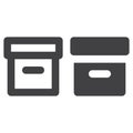 Office File Box thick line and solid icon Royalty Free Stock Photo