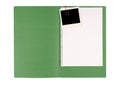 Office file folder polaroid frame untidy note paper copy space Royalty Free Stock Photo