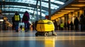 Office floor cleaning service unrecognizable person cleaning with blurred office background