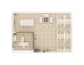 Office floor plan top view Royalty Free Stock Photo
