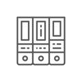 Office folder, arch files line icon.