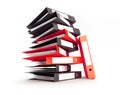 Office folder binders on a white background 3D illustration, 3D rendering Royalty Free Stock Photo