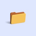 Office folder 3d icon. office yellow folder. folder with files 3d illustration Royalty Free Stock Photo